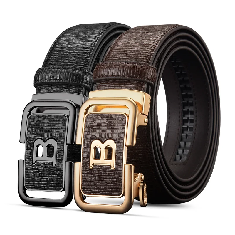 Top Trends: HCDW Belt Male Black Brown Automatic Genuine Leather Work Belt For Men Luxury Brand Designer Fashion Golf Trouser Belts Man Gift Shoppable Styles