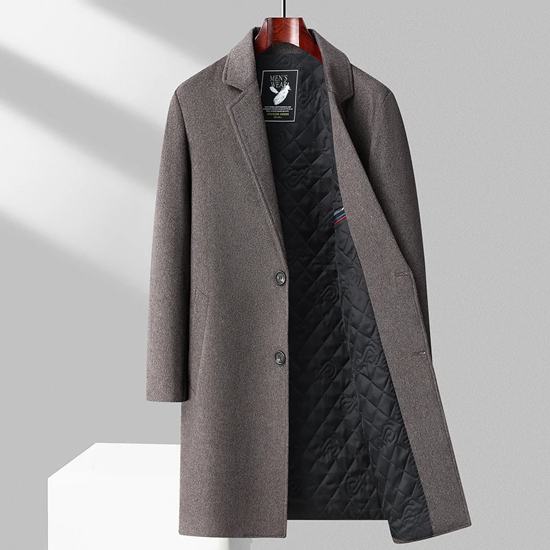 Top Trends: England Style Men Cashmere Wool Blend Overcoat Gray Camel Black Nothced Collar Design Sheep Woolen Basic Coat Elegant Outfits Shoppable Styles