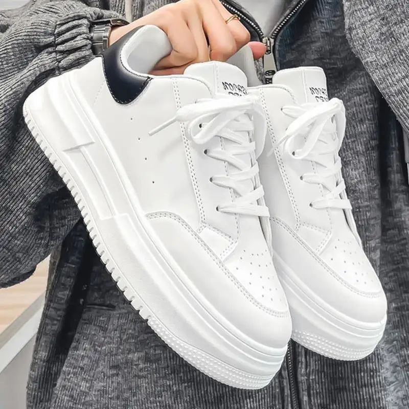 Top Trends: 2023 Leather Men White Flat Casual Shoes Lightweight Sneakers Breathable Sports Shoes Shoes For Men Tenis Shoe Zapatillas Hombre Shoppable Styles