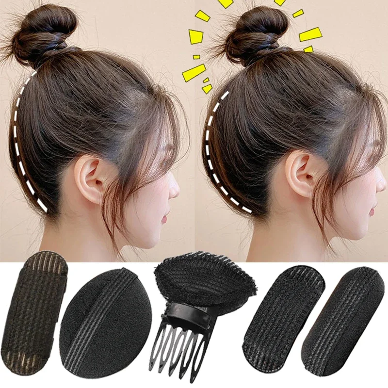 Top Trends: 4Pcs Puff Hair Head Cushion Invisible Volume Hair Base Fluffy Hair Clip Sponge Clip Bun DIY Hair Styling Tool For Women Girl's Shoppable Styles