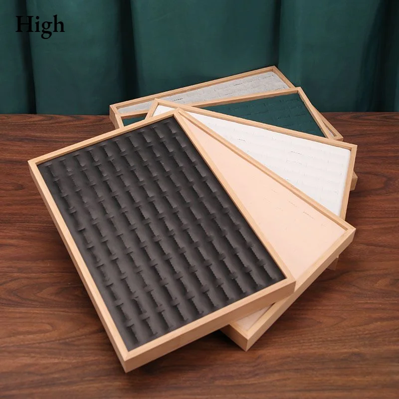 Top Trends: Bamboo 100 Grids Rings Tray Jewelry Showcase Storage Organizer Display Tray 35*24cm Shoppable Styles