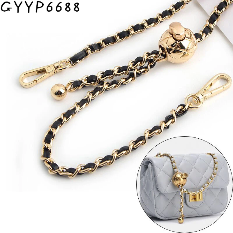 Top Trends: 1-5PCS Gold Metal Chains For Handbags Shoulder Purse Gold Beads Round Big Ball Bags Strap Adjustable Chain Hardware Accessories Shoppable Styles