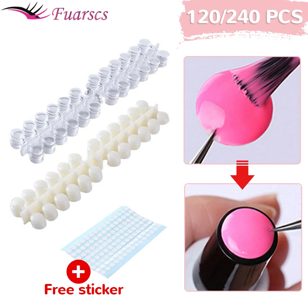 Top Trends: 120pcs / set Nail Art Color Table Acrylic UV Gel Polish Color Display 12mm Round Coloring Swatches With Double-Sided Stickers Shoppable Styles