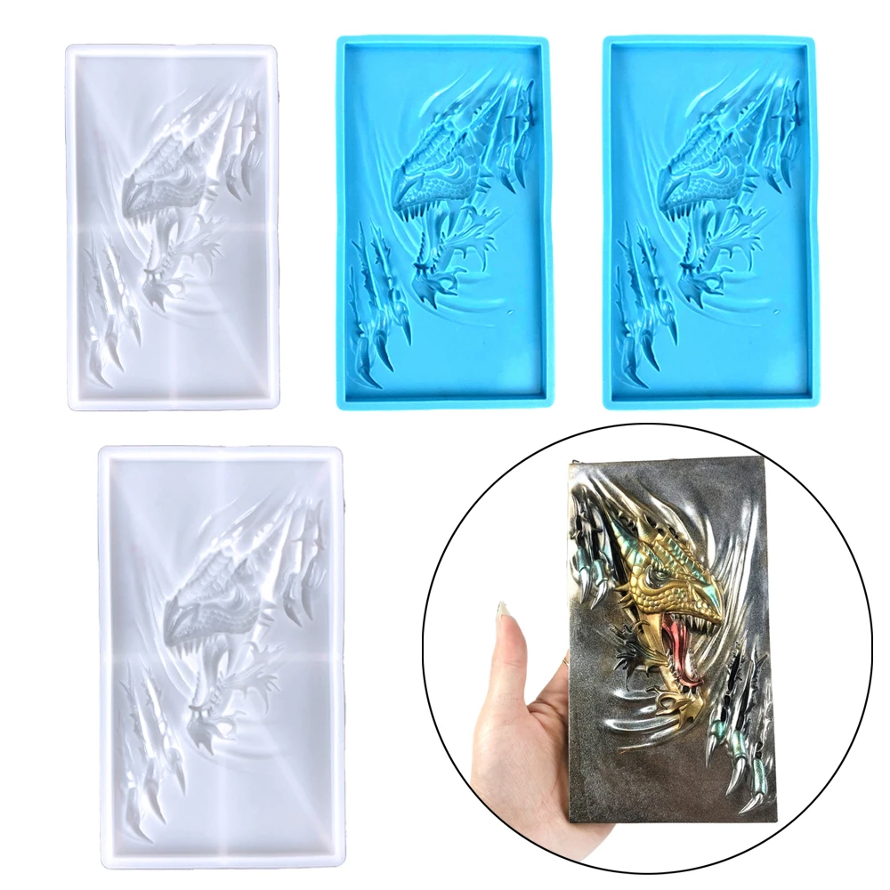 Top Trends: 3D Dragon Wall Hanging Crystal Epoxy Silicone Mold Casting For DIY Crafts Art Home Office Decoration Animals Statue Making Shoppable Styles