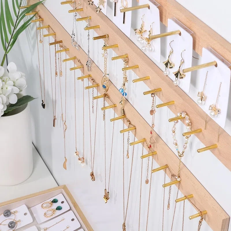 Top Trends: Necklace Jewelry Wall Hanging Display Stands Wooden Earring Ring Hook Up Organizer Storage Holders Retail Exhibitor Shop Display Shoppable Styles