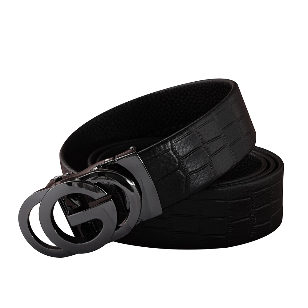 Top Trends: Ratchet Belt Men's Belts Comfort Genuine Leather Male Strap With Automatic Click Metal Buckle Black Color G Logo Luxury Design Shoppable Styles - Image 4