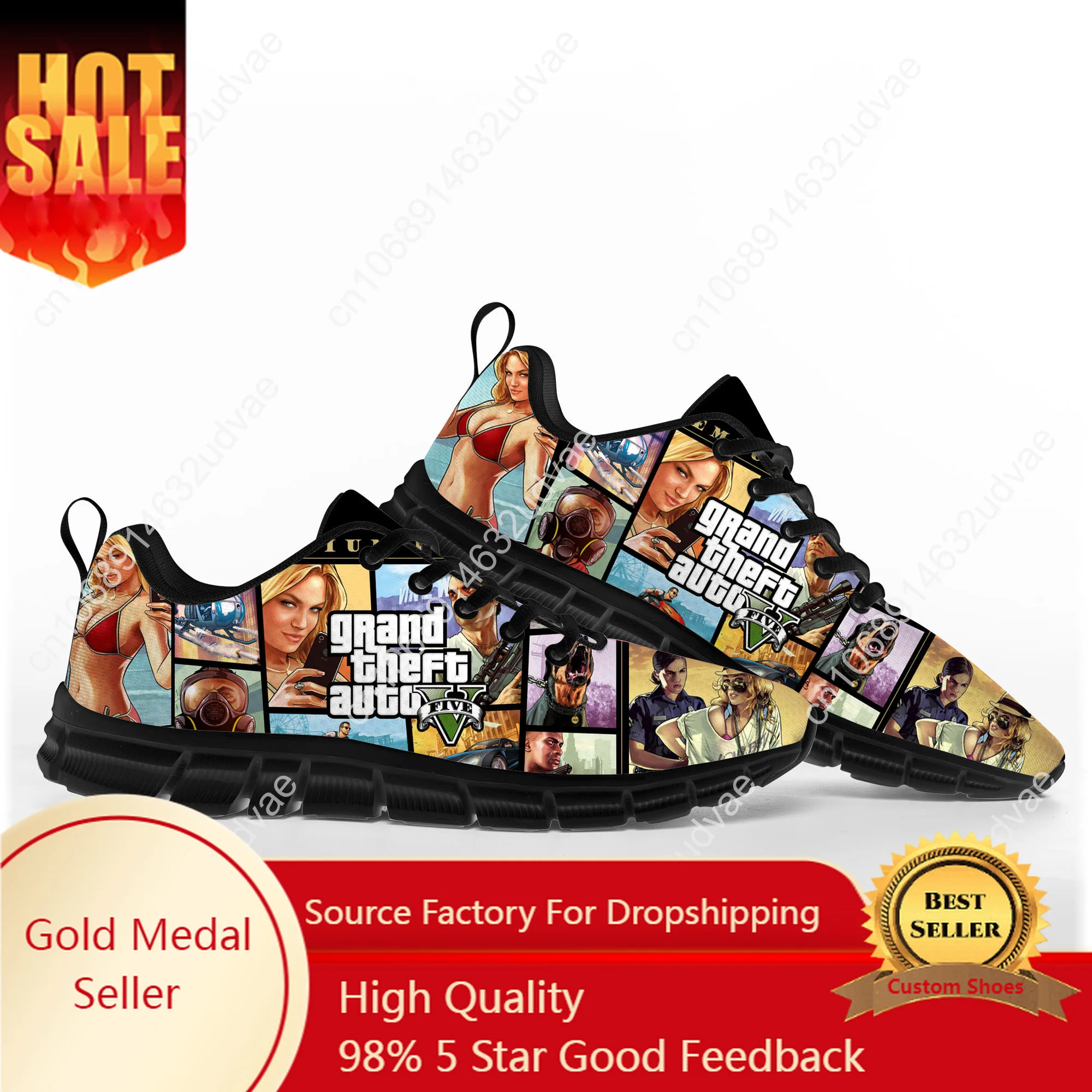 Top Trends: Anime Cartoon Grand Theft Auto GTA V 5 Sports Shoes Mens Womens Teenager Kid Children Sneakers Casual Custom Quality Couple Shoe Shoppable Styles