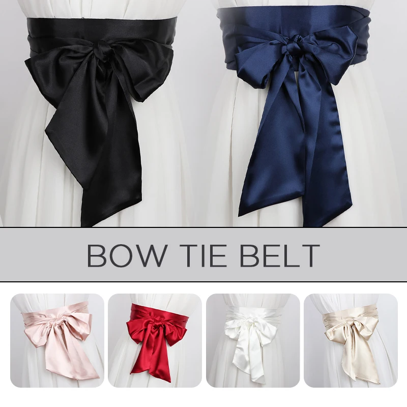 Top Trends: Satin Silk Wide Belt Women 250cm Long Japanese Style Lace Up Waistbands Satin Corset Belts Ribbon Cummerbund Shoppable Styles - Image 2