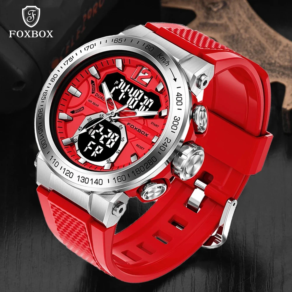 Top Trends: Big Luxury Brand FOXBOX Digital Sport Watch For Men LIGE Waterproof Chronograph Clock Fashion Luminous Quartz Wrist Watches Man Shoppable Styles