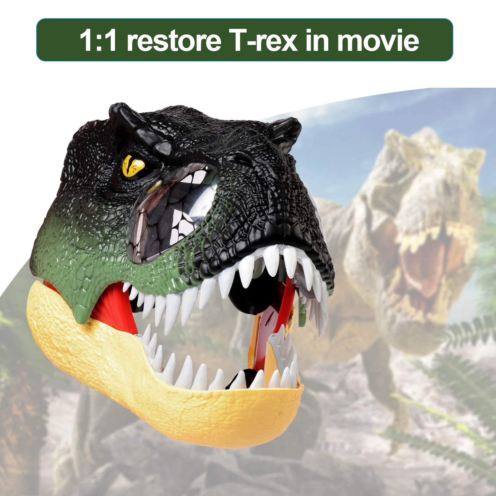 Top Trends: 3D Dinosaur Mask Cosplay Tyrannosaurus Rex Cool Fashion Sound Effects Helmet Legend Animal Headgear Halloween Masquerade Party Shoppable Styles