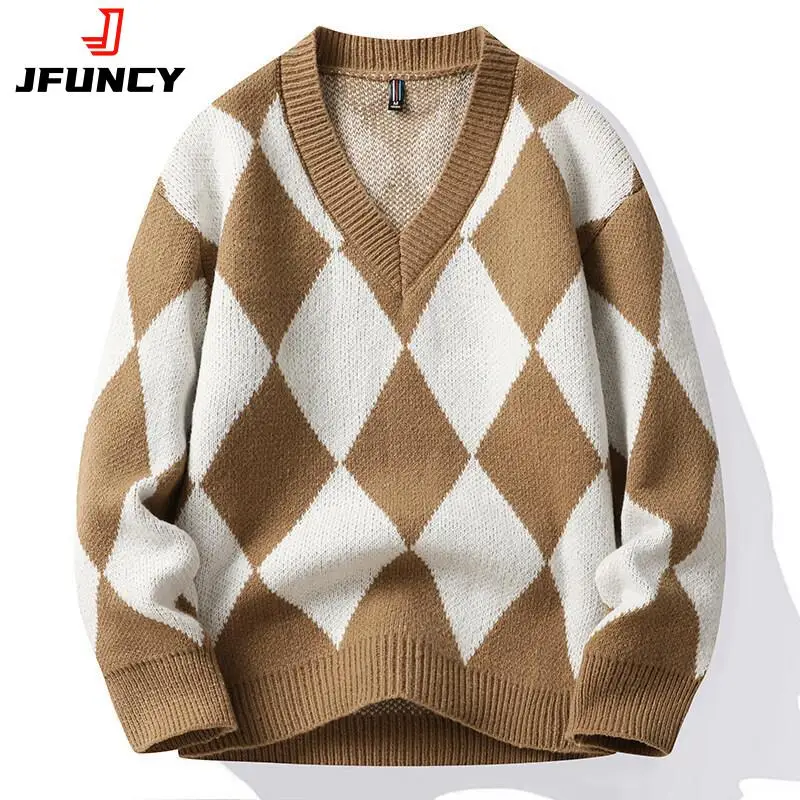 Top Trends: JFUNCY New Knit Sweater Men Pullover Fashion Harajuku Knitwear 2022 Autumn Winter Crewneck Jumpers Oversized Loose Male Clothing Shoppable Styles