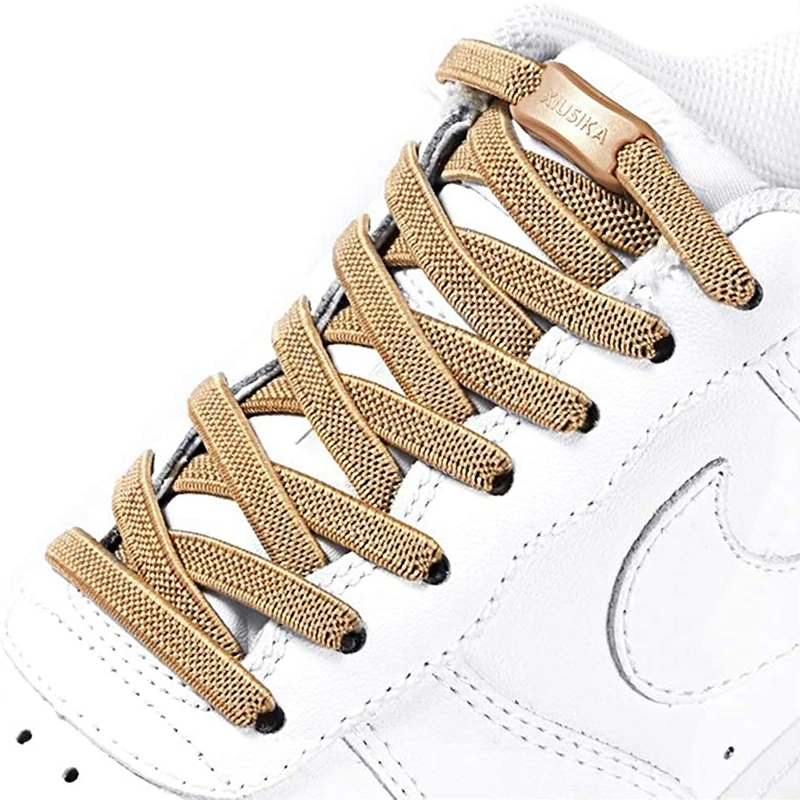 Top Trends: 1 Pair Buckle Lock No Tie Shoelaces Elastic Reticulated Woven Flat Shoe Laces Quick Wear In 1 Second Sneakers Lazy Shoelace Shoppable Styles