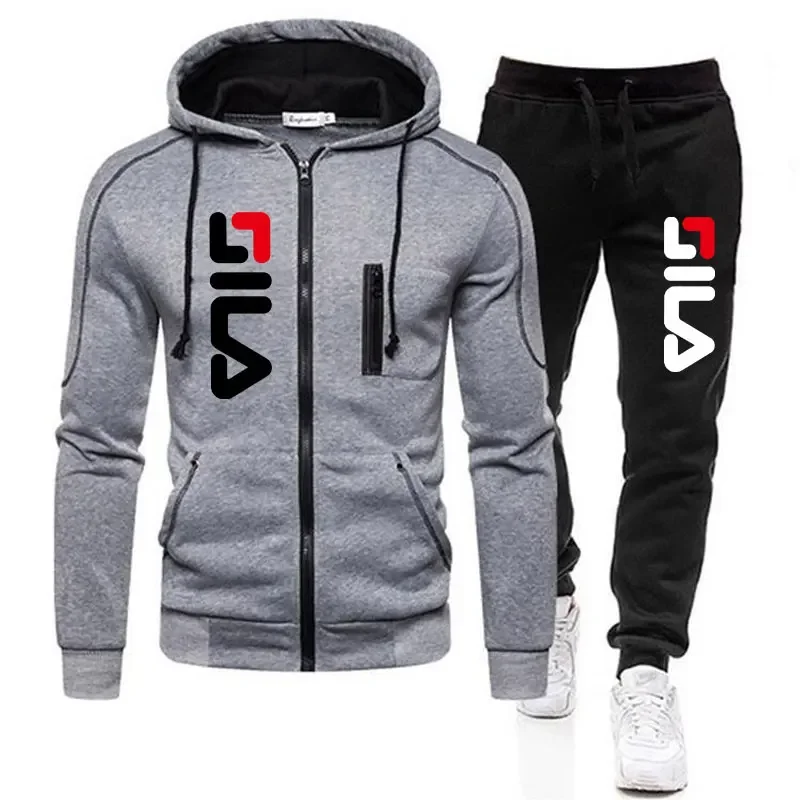 Top Trends: New Solid Men&#039;s Zipper Jacket Hooded Pullover + Sweatpants Sports Casual Jogger Sportswear 2 Piece Male Fleece Streetwear Sets Shoppable Styles