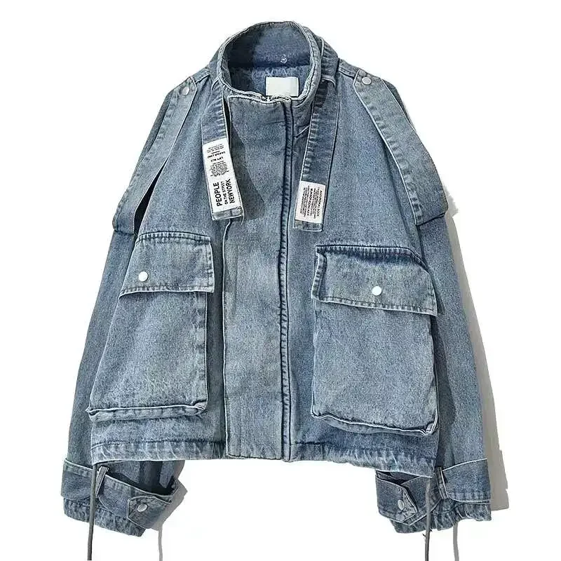 Top Trends: Retro Denim Coat For Women Short Loose Letter Student Harajuku Lady's Denim Jackets Hiphop Spring And Autumn Cowboy Old Outwear Shoppable Styles