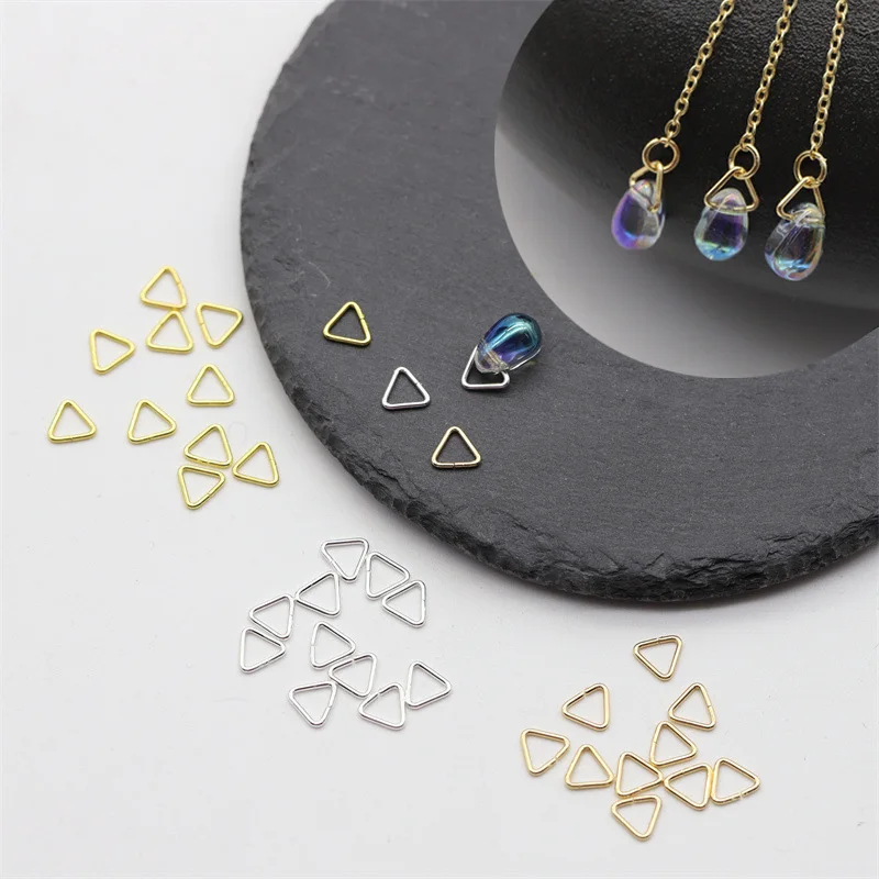 Top Trends: 50pcs 5mm 7mm 10mm Triangle Shape Plated Gold / Silver Color Copper Metal Open Link Split Jump Rings For Pendants Jewelry Making Shoppable Styles