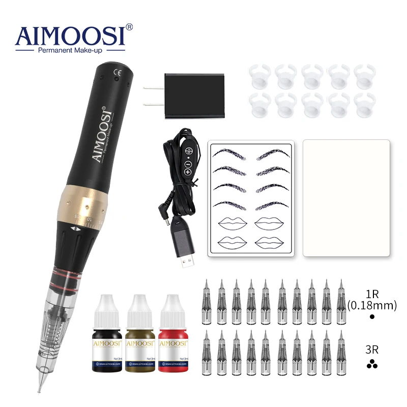 Top Trends: AIMOOSI M7 Tattoo Machine Set Microblading Eyebrow PMU Gun Pen Needle Permanent Makeup Machine Professional Supplies Beginner Shoppable Styles