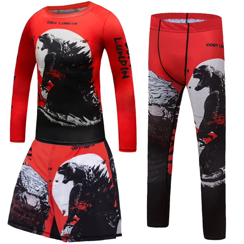 Top Trends: Children MMA Rashguard For Kids Jiu Jitsu T-shirt+ Pant Sportsuit Boy MMA Shorts Clothing Bjj Kickboxing Jerseys Running Sets Shoppable Styles