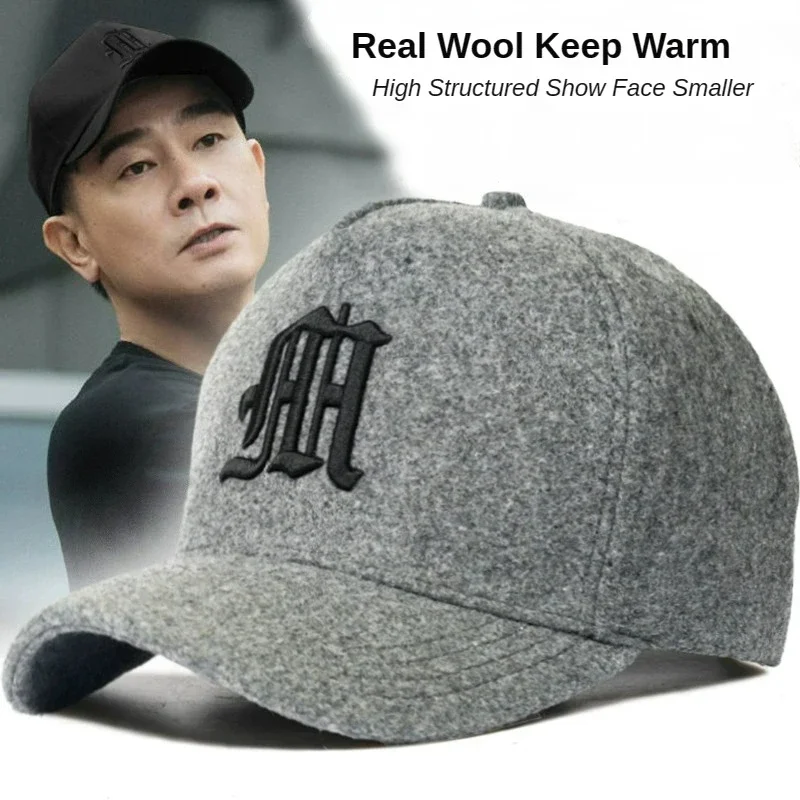 Top Trends: Big Head Large Winter Hat Baseball Cap For Men Women High Structured Trucker Hat Wool Keep Warm Windproof Embroidery Dad Hat Shoppable Styles