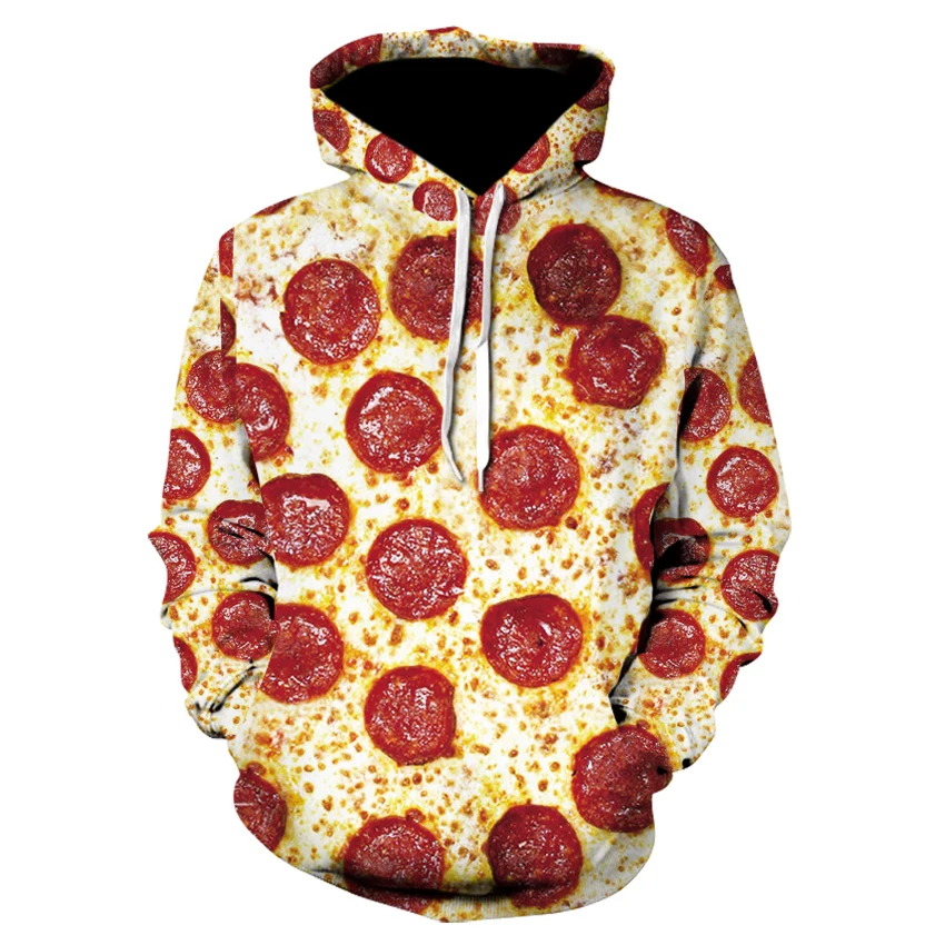 Top Trends: New Harajuku Fashion Casual Sweatshirts Unisex 3d Sweatshirt Cheese Sausage Pizza Hoodies Funny Pullovers Graphic Streetwear Y2k Shoppable Styles