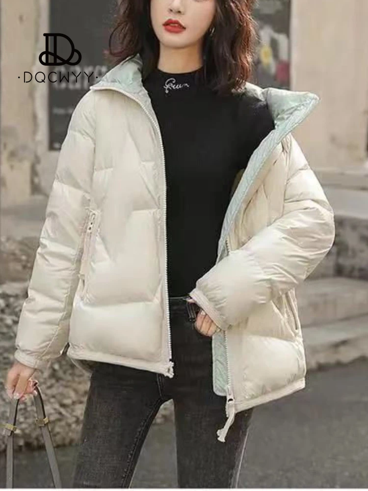 Top Trends: Women&#039;s Jacket Cotton Clothes Short Tops 2023 Winter Korean Fashion Glossy Loose Thicken Warm Parkas Solid Casual Women&#039;s Coat Shoppable Styles