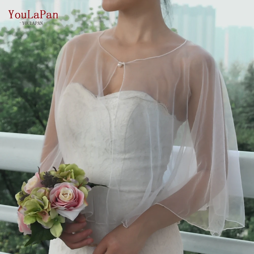 Top Trends: TOPQUEEN Summer Tulle Crop Top Bridal Dress Accessories Shawl Elbow Length Cardigan Pearl Button Top Blouse VG89 Shoppable Styles