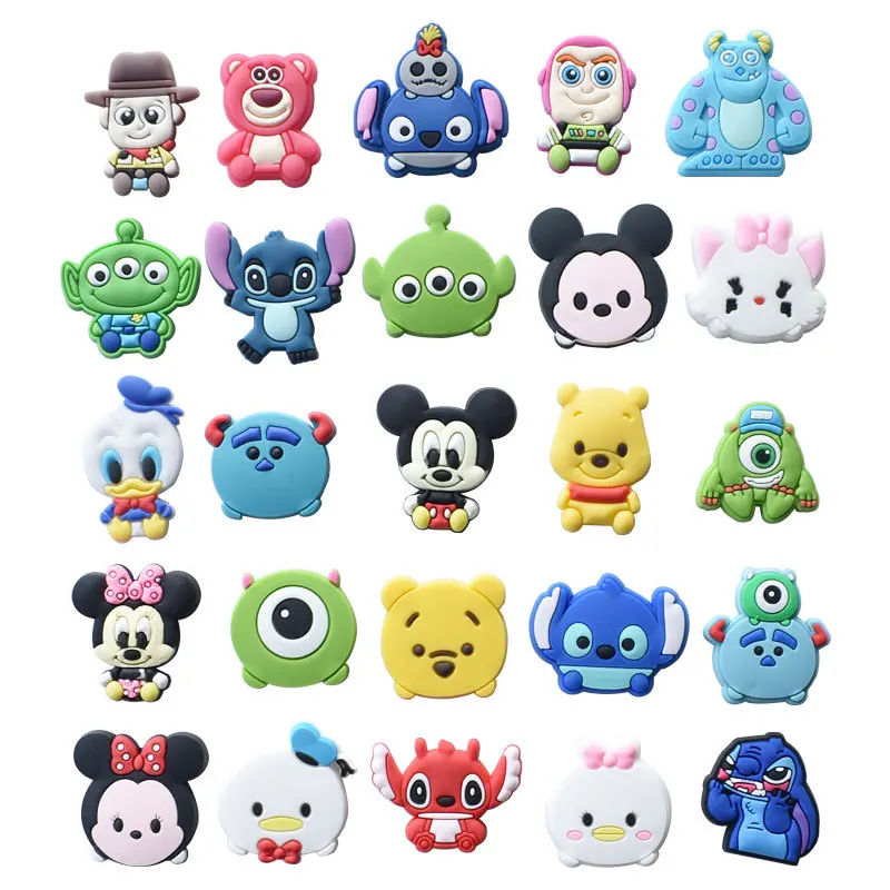 Top Trends: Disney Cartoon Figure Monsters Mickey Stitch Winnie PVC Shoe Buckle Cartoons Croc Charms Decorations Wholesale Kids X-mas Gifts Shoppable Styles