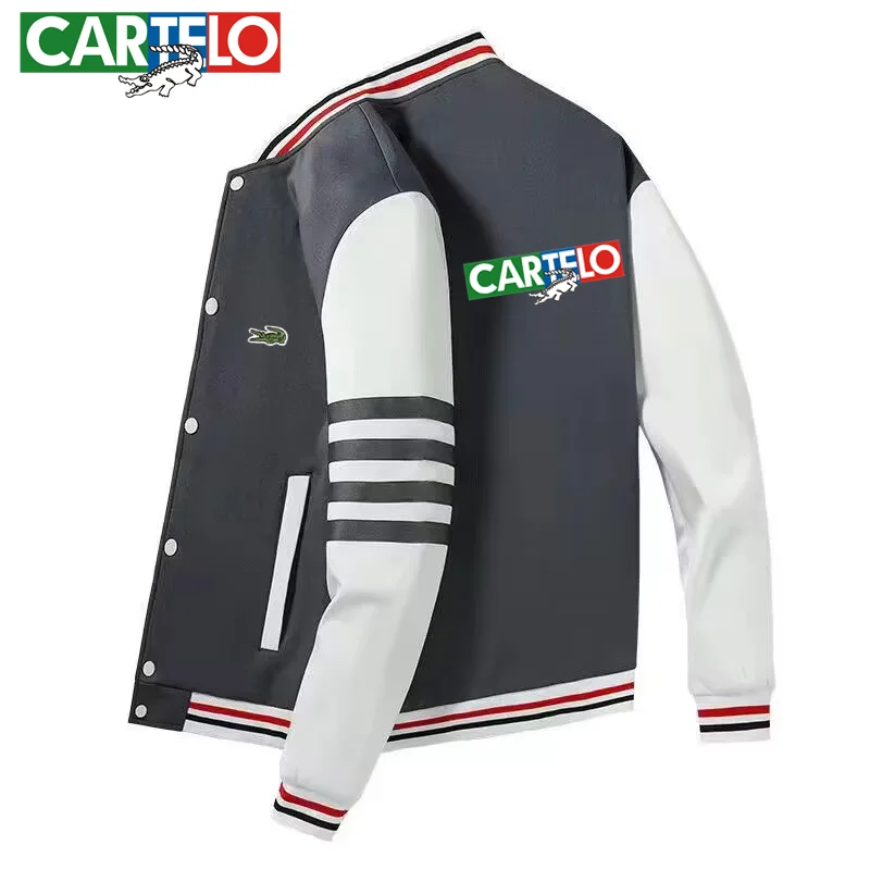 Top Trends: CARTELO Brand Spring And Autumn New Men's And Women's Track Jacket Fashion Casual Button Mock Neck Embroidery And Print Jacket Shoppable Styles - Image 5