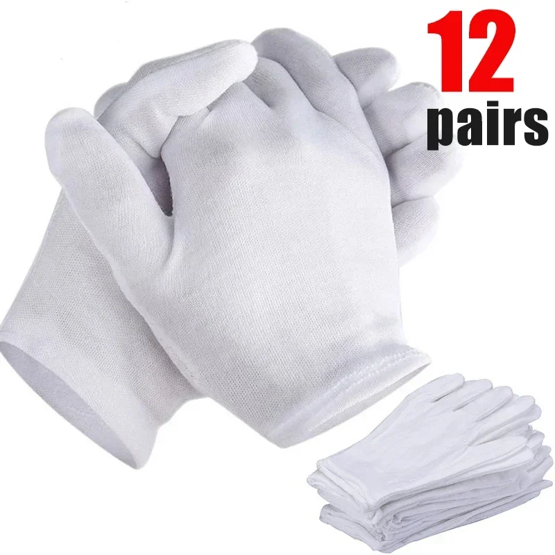 Top Trends: White Cotton Work Gloves For Dry Hands Handling Film SPA Gloves Ceremonial High Stretch Gloves Household Cleaning Tools Shoppable Styles