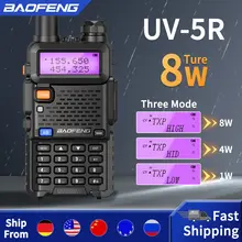 Baofeng Walkie Talkie UV 5R 5W 8W Dual Band Ham Two Way Radio Vhf Uhf FM Radio Handheld Transceiver Hunting 16KM