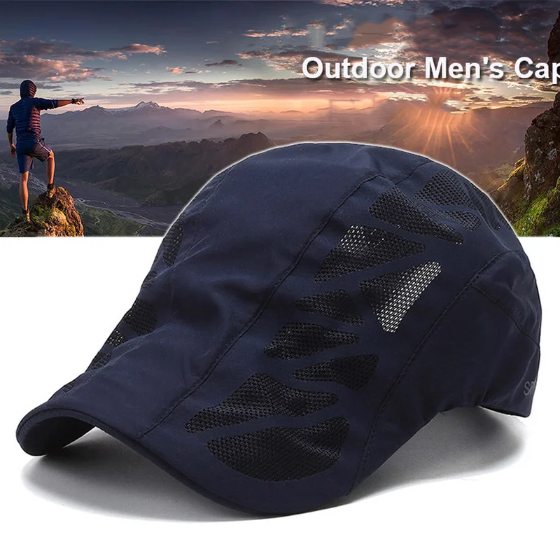 Top Trends: Men Beret Hat Summer Breathable Thin Sunscreen Hat For Outdoor Hiking Climbing Cycling Golf Sport Caps Fashion Mens Mesh Sun Hat Shoppable Styles - Image 5