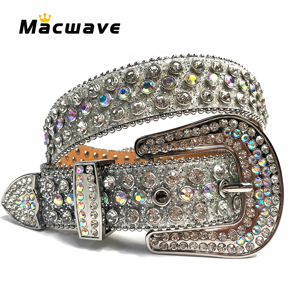 Top Trends: Fashion Luxury Rhinestone Western Belts Diamond Crystal Studded Belts Cowgirl Cowboy For Women Men Strap For Jeans Shoppable Styles