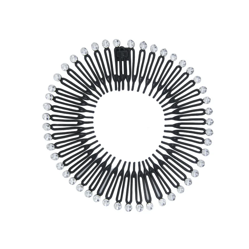 Top Trends: Women Plastic Full Circle Stretch Diamond Flexible Comb Teeth Headband Hair Band Clip Face Wash Fixed Hair Accessories Non-Slip Shoppable Styles - Image 4