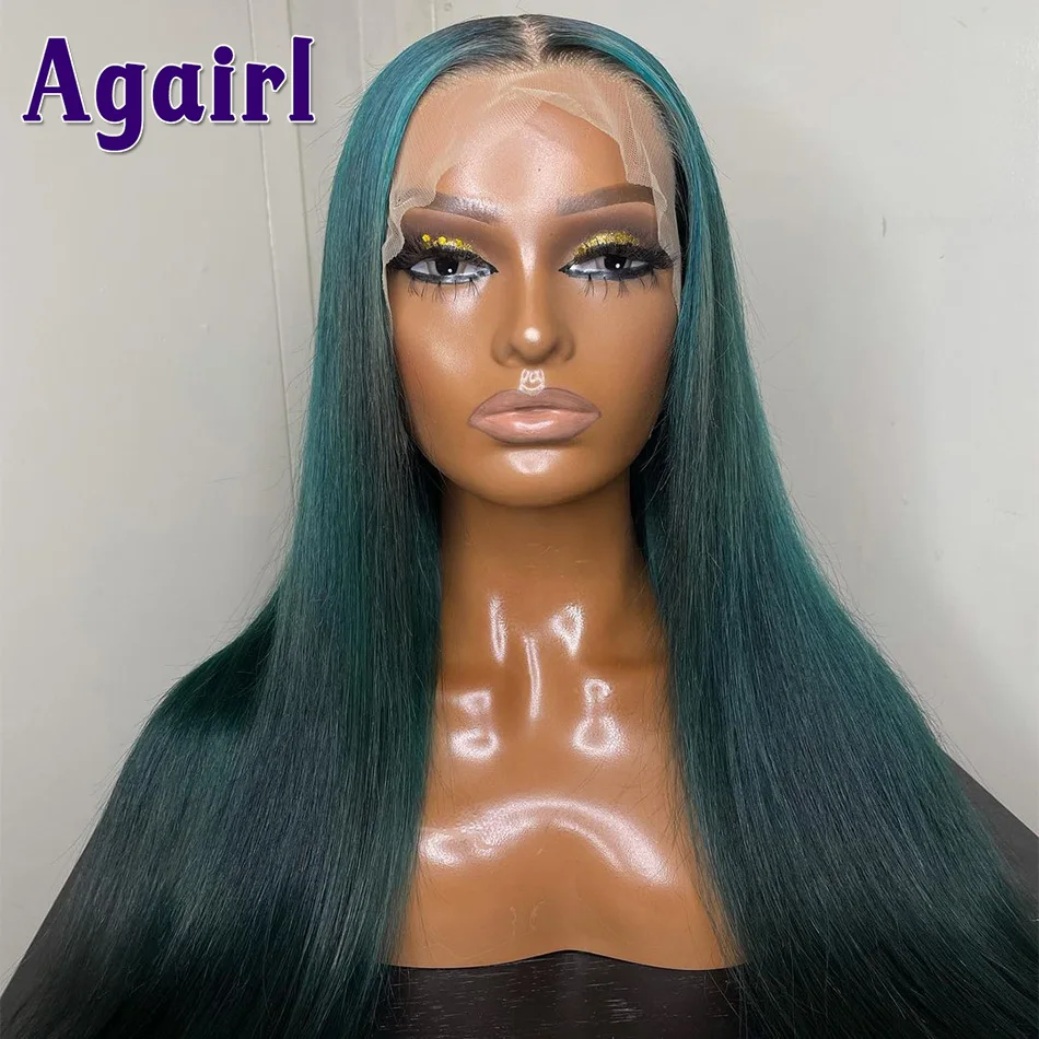 Top Trends: 32Inch Green Bone Straight Lace Front Human Hair Wigs Brazilian Remy Hair Wigs For Black Women Pre Plucked 13x6 Lace Frontal Wig Shoppable Styles