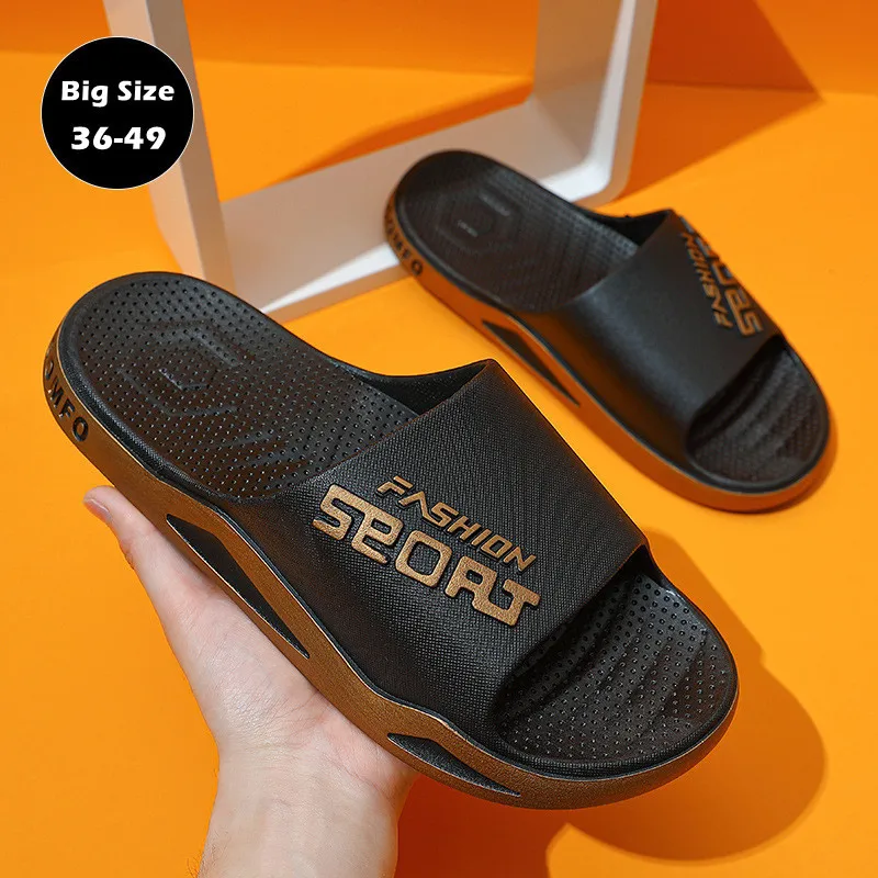 Top Trends: Big Size Men 2023 New Slides Summer Luxury Sandals Women Outside Flip Flops Casual Beach Breathable Shoes Couples Home Slippers Shoppable Styles