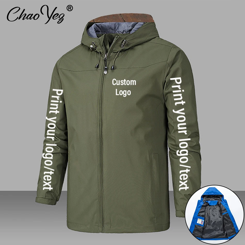 Top Trends: Spring Custom Logo Men Jacket Print Brand Zipper Coat Windproof Waterproof Jacket Unisex Outdoor Jackets Sportswear 2023 Shoppable Styles