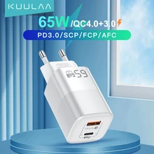 KUULAA 65W GaN 충전기 빠른 충전 4.0 3.0 유형 C PD USB 충전기 14 13 12 Pro Max 빠른 충전기 PD 충전기