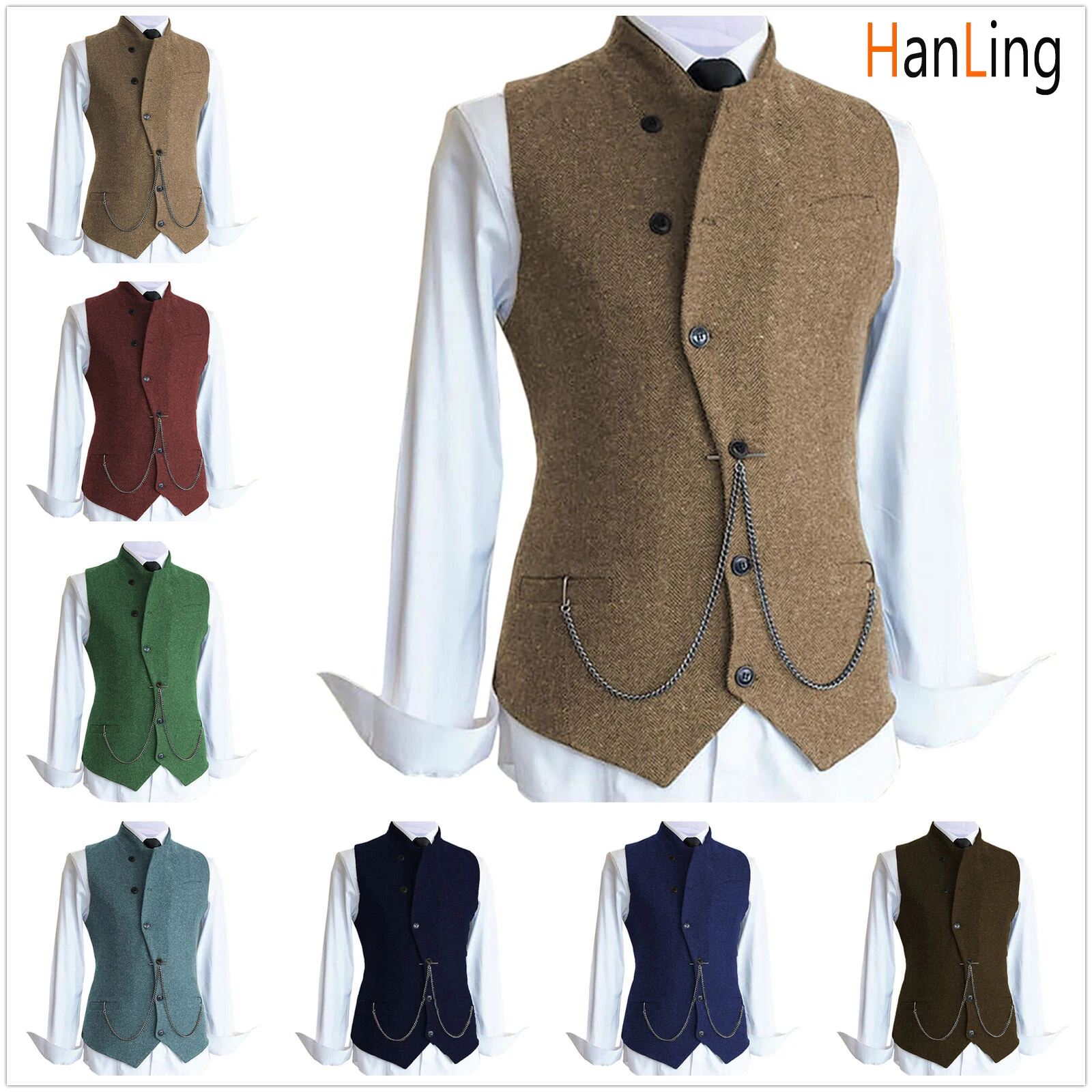 Top Trends: Men's Suit Vest Western Cowboy Steampunk Style Wedding Suit Waistcoat Herringbone Pattern Shoppable Styles