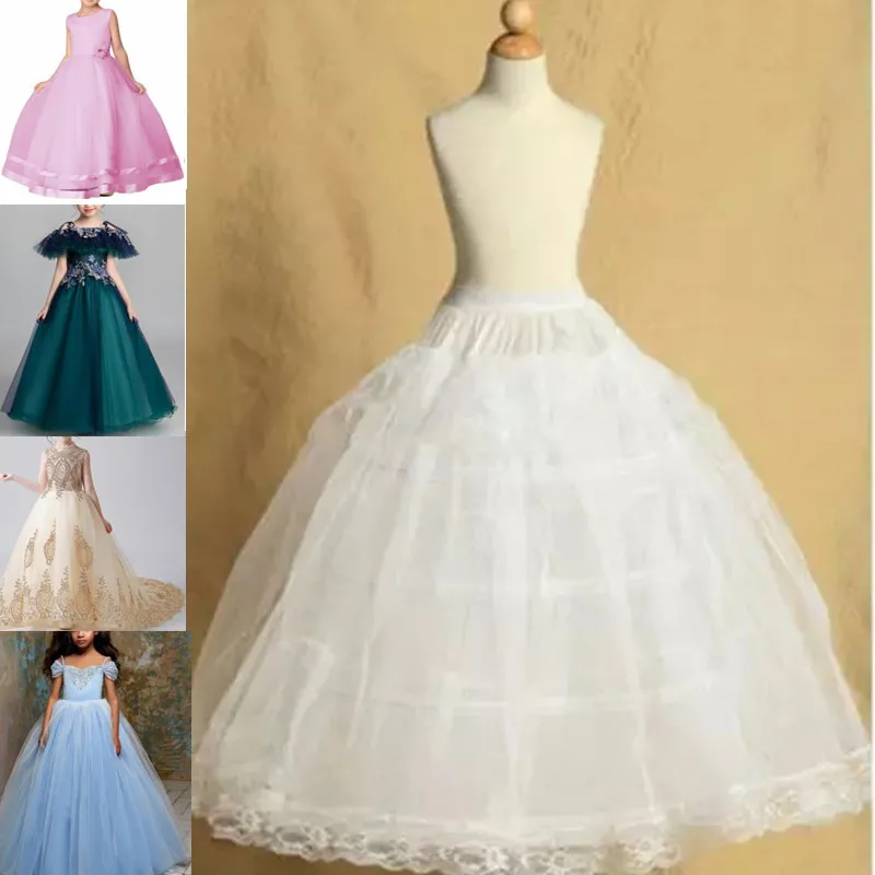 Top Trends: 7Size Fit 2-18Years White Toddler Petticoat For Girls Crinoline Underskirt Flower Girl Ball Gown Dress Puffy Skirt Jupon 3 Hoops Shoppable Styles