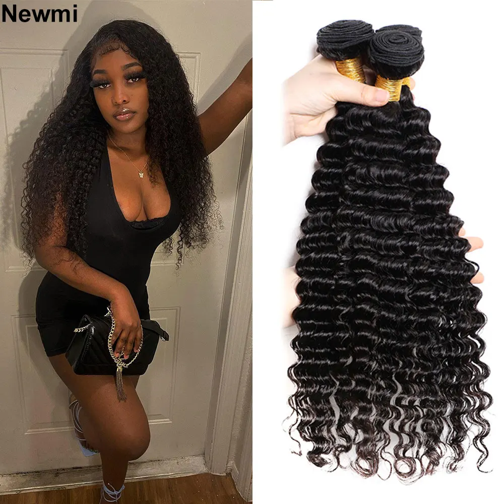 Top Trends: Newmi Deep Wave Bundles Human Hair Brazilian Hair Weave Deep Wave Human Hair Bundles Raw Unprocessed Human Hair Extensions Shoppable Styles