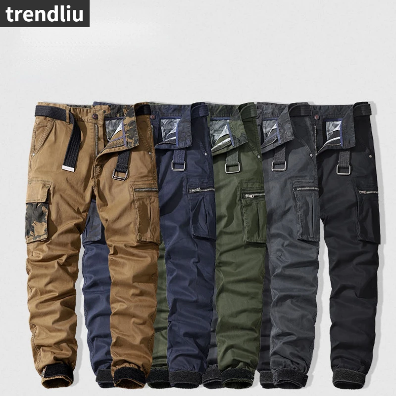 Top Trends: Men's Military Trousers Casual Cotton Solid Color Cargo Pants Men Outdoor Trekking Traveling Trousers Multi-Pockets Work Pants Shoppable Styles