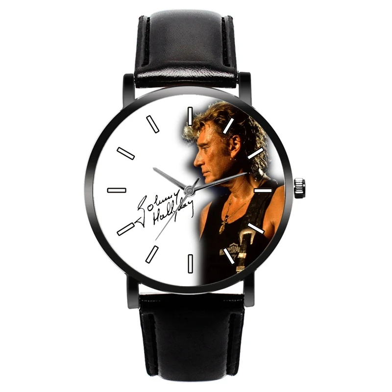 Top Trends: Johnny Hallyday Watch New All Black Leather Quartz Wristbatch Fan Gift Shoppable Styles