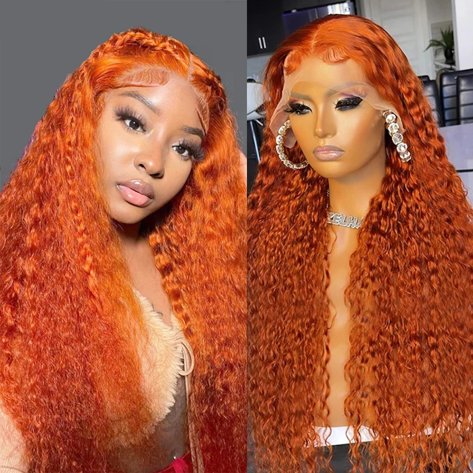 Top Trends: MEODI HAIR Human Braiding Hair 13x6 Hd Colored Ginger Orange Curly Lace Frontal Wig 13x4 Deep Wave Lace Front Human Hair Wigs Shoppable Styles