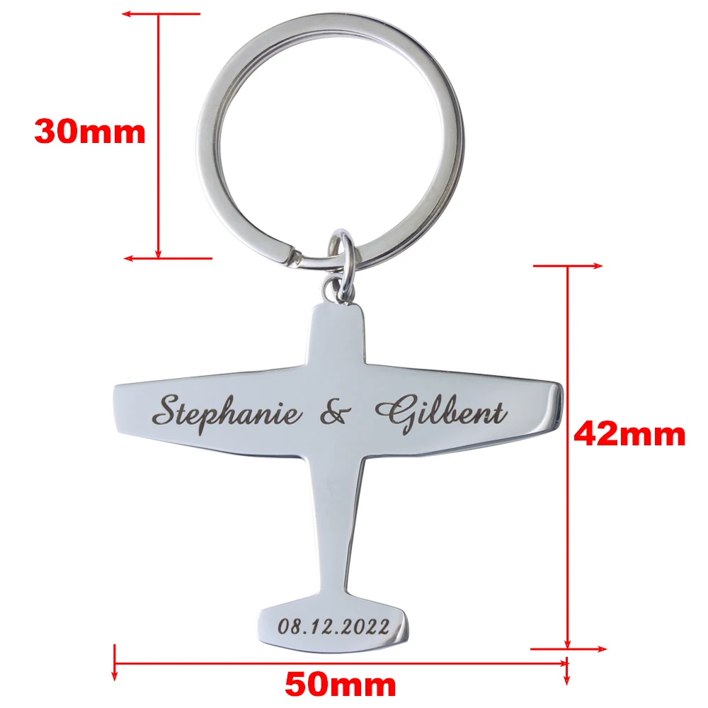 Top Trends: Custom Engrave Wedding Metal Airplane Keychain Wedding Favor Gift Guests Gifts Personalized Name And Date Plane Key Chain Shoppable Styles - Image 6