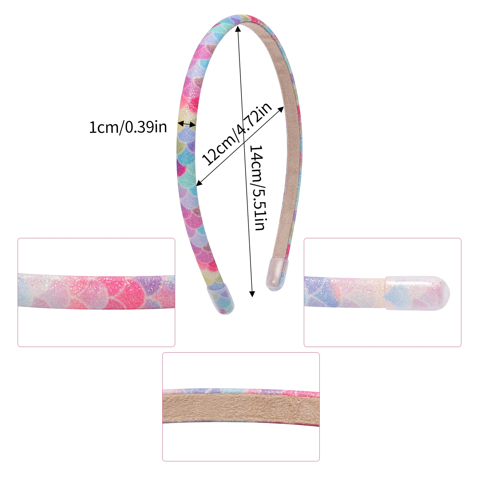 Top Trends: Rainbow Headbands 10 Pcs Sweet Hairband Children Head Bands For Girls Sequin Printed Heart Mermaid Headband Kids Hair Piece Shoppable Styles - Image 5