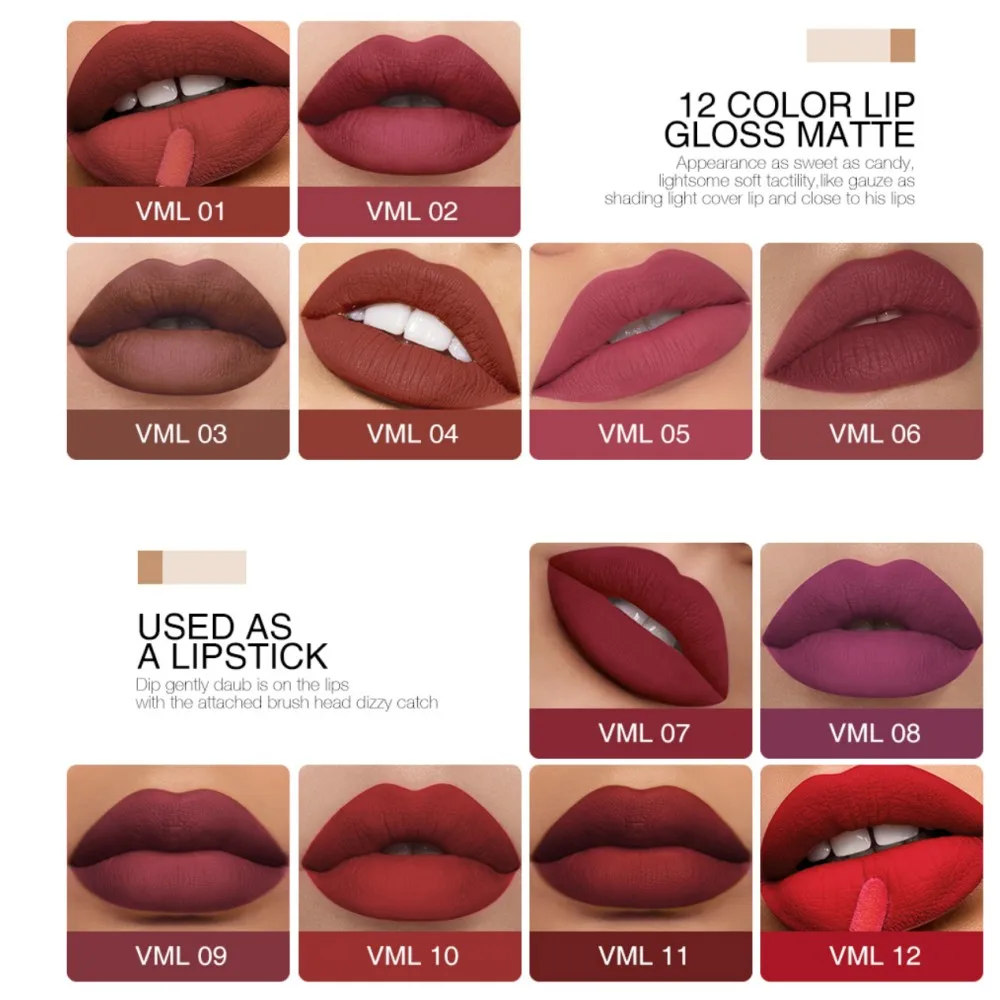 Top Trends: O.TWO.O 12 Colors High Quality Velvet Matte Lipstick Long Lasting Lips Makeup Waterproof Easy To Wear Matte Liquid Lip Gloss Shoppable Styles - Image 4