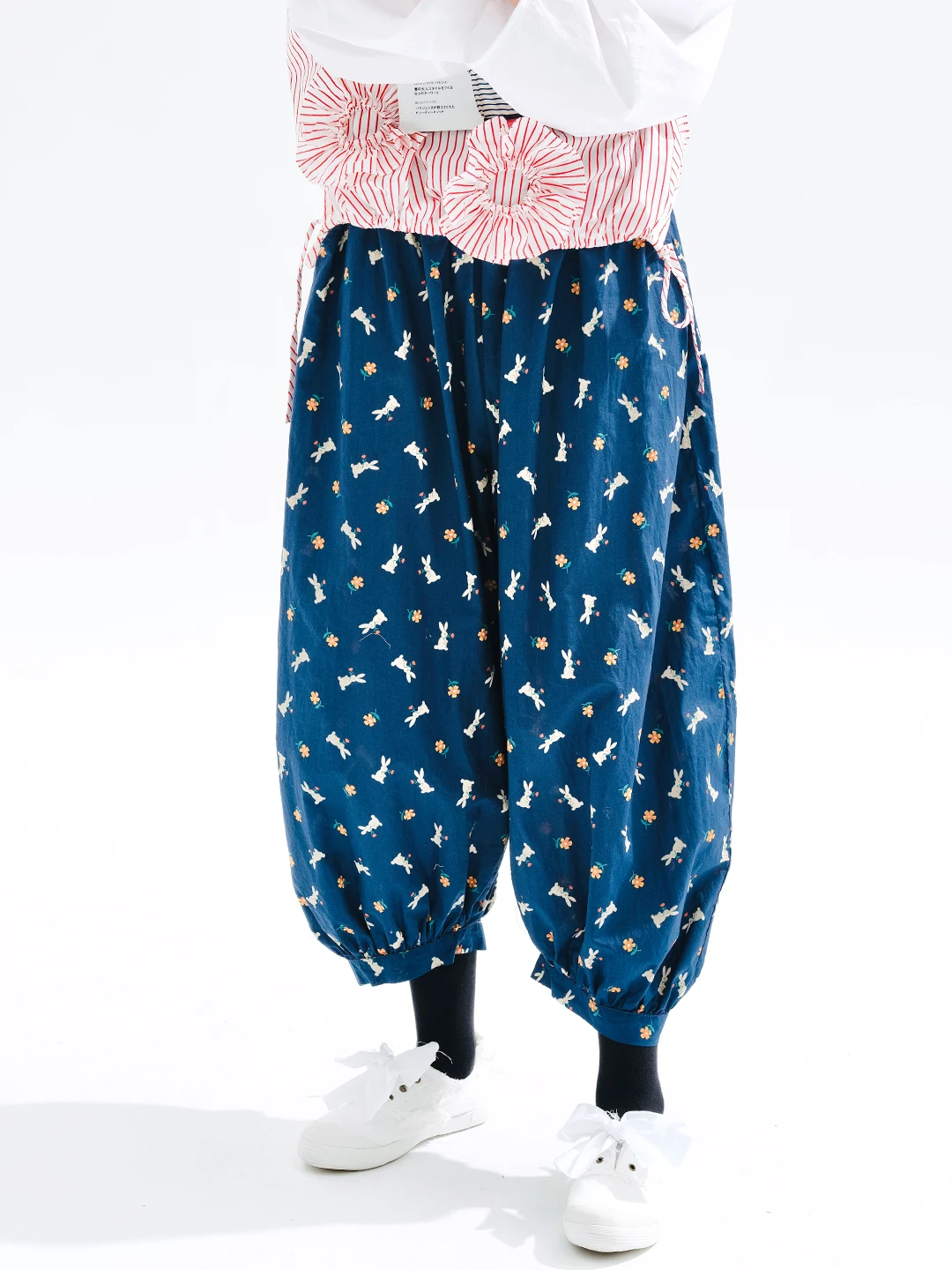 Top Trends: Imakokoni 2023 Early Fall Cartoon Print Haren Pants Blue Cropped Casual Pants Women Thin 234214 Shoppable Styles