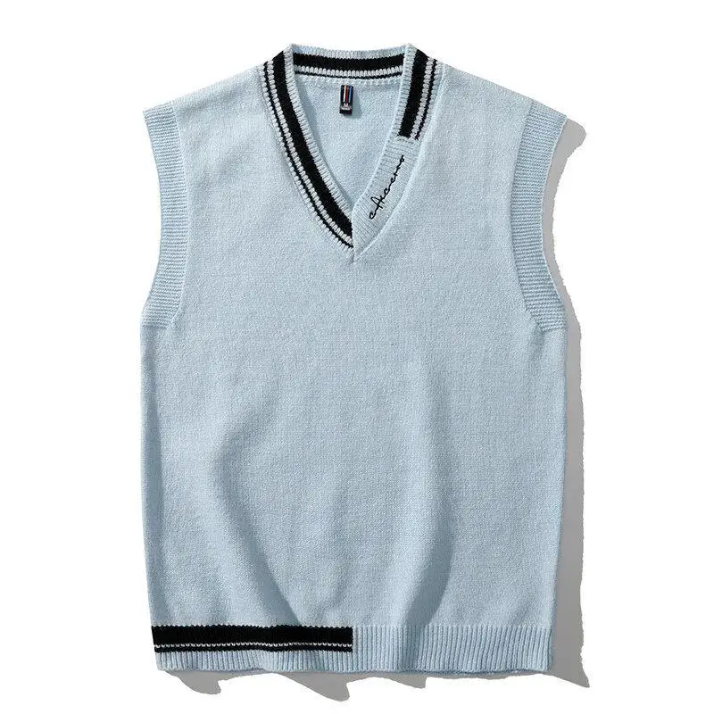 Top Trends: JFUNCY Men Knit Vest Korean Fashion Men's Oversize Knitted Sweater Vest Male Autumn Winter V Neck Sleeveless Vests Pullover Shoppable Styles - Image 3