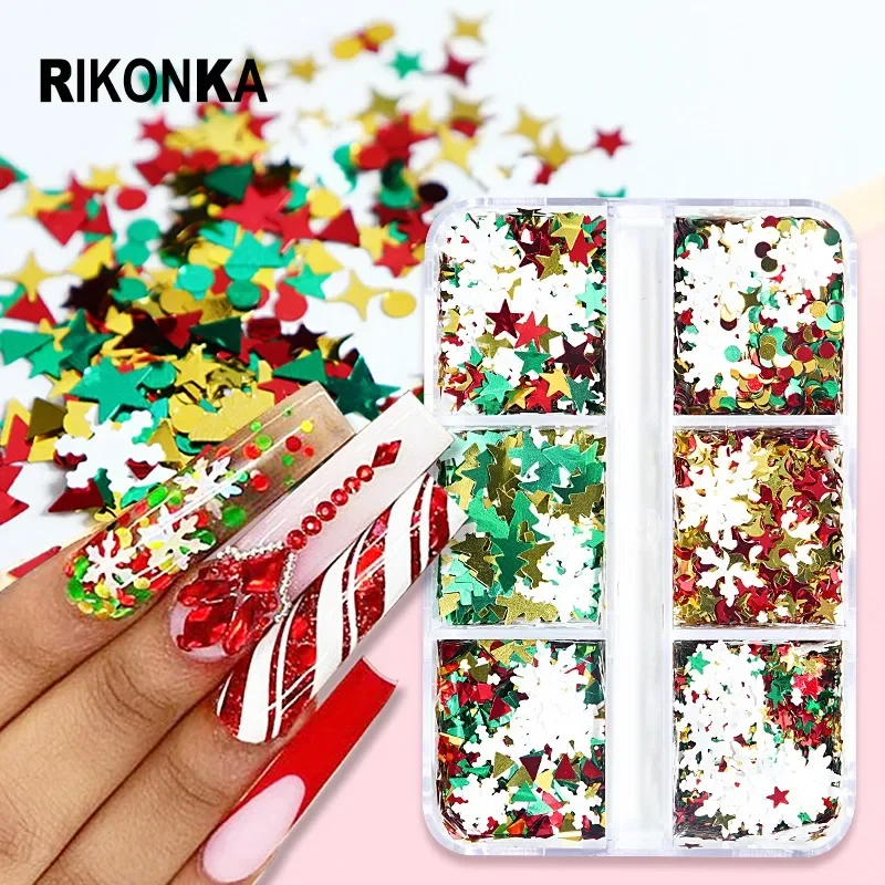 Top Trends: Holographic Snowflake Sequins Nail Art Glitter Flakes Charms Nail Accessories Christmas Manicure Design Supplies For Parties Shoppable Styles