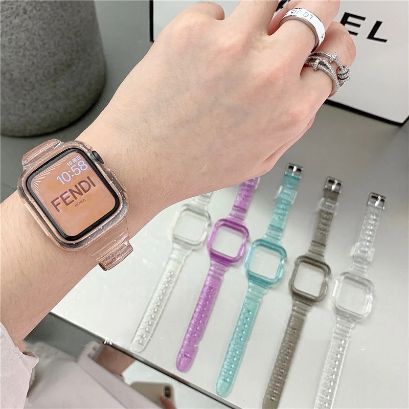 Top Trends: Glitter Band+ Case For Apple Watch Band 42 38 44 40 41 45 Clear Candy Woman Bracelet IWatch Series 8 7 6 SE 5 4 3 2 1 Accessories Shoppable Styles