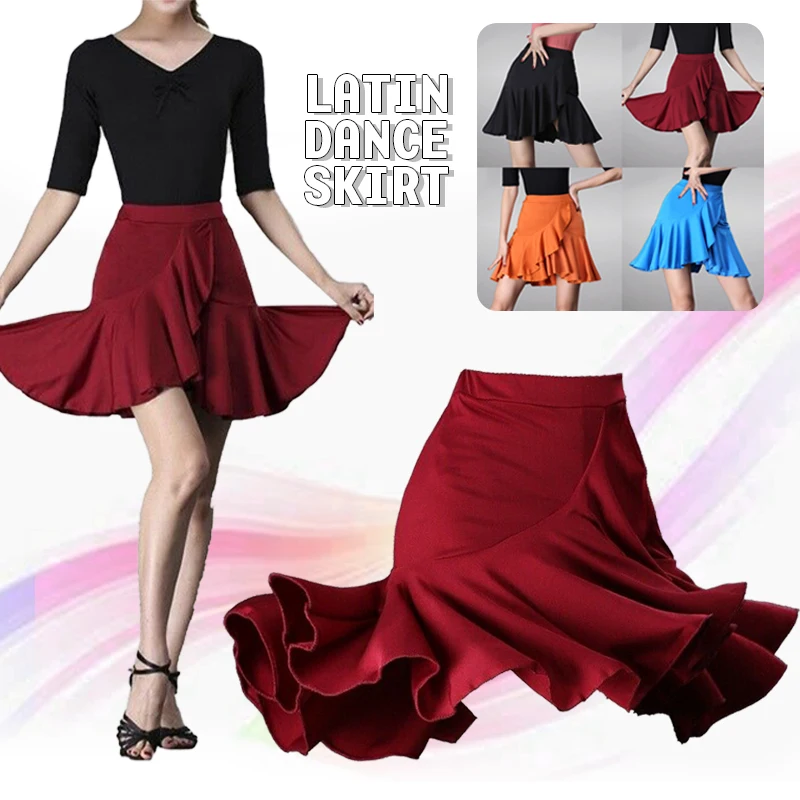 Top Trends: Women Latin Dance Skirt Ballroom Rumba Samba Tango Chacha Waltz Ruffles Skirts Wrap Dancewear Costume Performamnce Clothes Adult Shoppable Styles